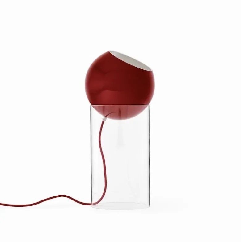 Topan VP14 golvlampa clear acrylic/vermilion red