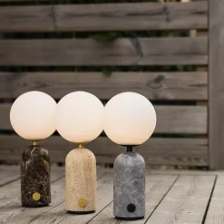 Torrano Portabel bordslampa Grå marmor