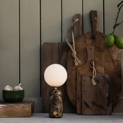 Torrano Portabel bordslampa Brun marmor