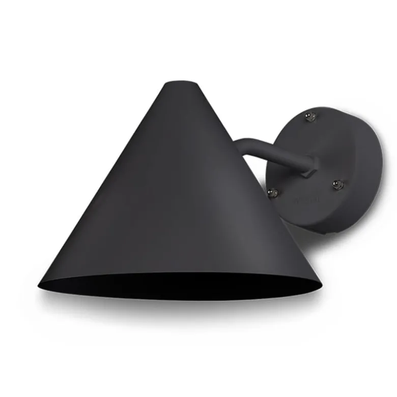 Tratt IP23 vägglampa svart