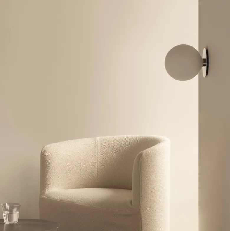TR Bulb vägg/taklampa polerat stål/matt vit