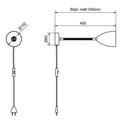 Trotsig Vägglampa oxidgrå
