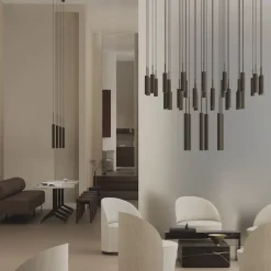 Tubulaire Chandelier 38 taklampa bronzed brass