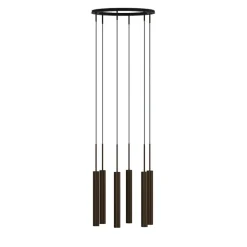Tubulaire Chandelier 6 taklampa bronzed brass
