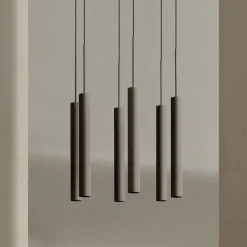 Tubulaire Chandelier 6 taklampa bronzed brass