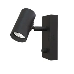 Tyson vägglampa USB-C höger fast inst svartstruktur
