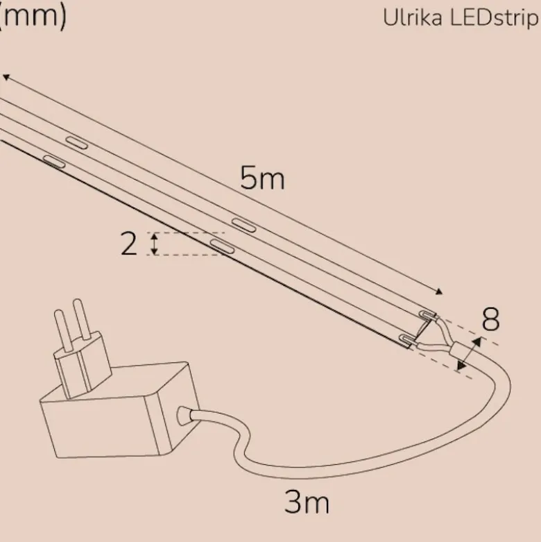 Ulrika Ledstrip KIT COB IP20 5m varmvit