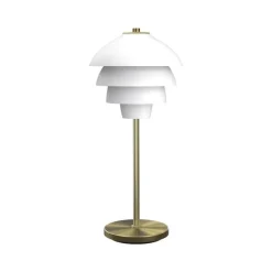 Valencia bordslampa mattvit/mässing