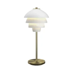 Valencia bordslampa mattvit/mässing