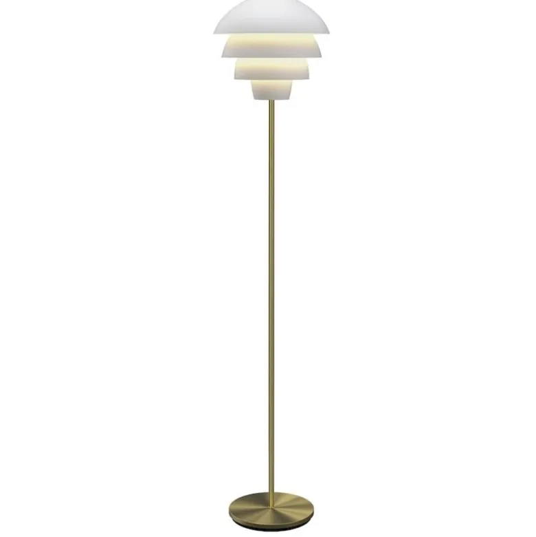 Valencia golvlampa mattvit/mässing
