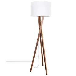 Vega valnöt/vit skärm Golvlampa