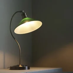 Vela bordslampa antik mässing/grön