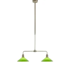 Vela 2L taklampa antik mässing/grön