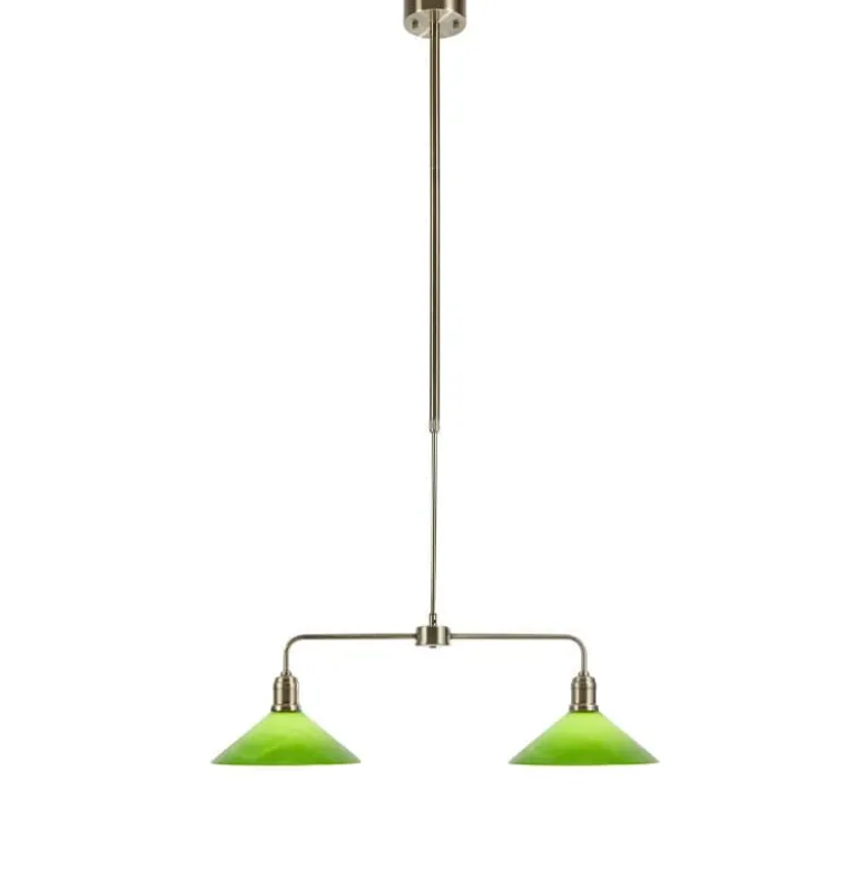 Vela 2L taklampa antik mässing/grön