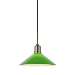 Vela taklampa antik mässing/grön