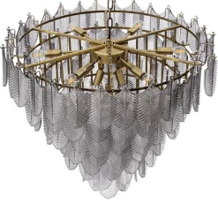 Verbier L Chandelier taklampa borstad mässing/rökfärgat glas