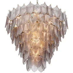 Verbier L Chandelier taklampa borstad mässing/rökfärgat glas