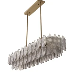 Verbier Rectangular Chandelier taklampa borstad mässing/rökfärgat glas