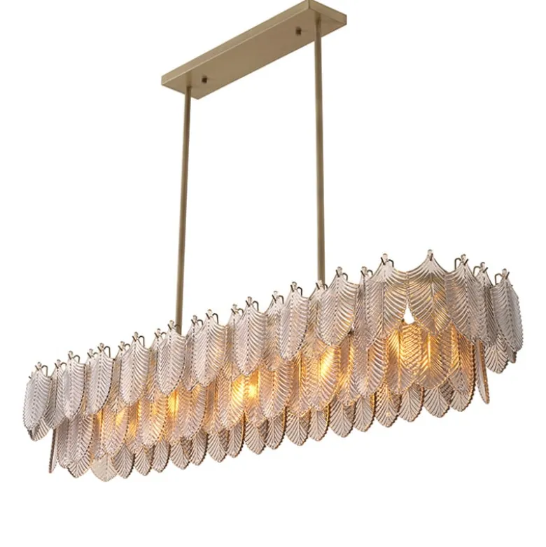 Verbier Rectangular Chandelier taklampa borstad mässing/rökfärgat glas