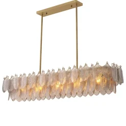 Verbier Rectangular Chandelier taklampa borstad mässing/rökfärgat glas