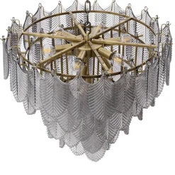 Verbier S Chandelier taklampa Borstad mässing/rökfärgat glas