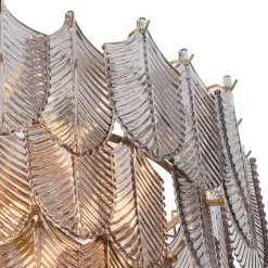Verbier S Chandelier taklampa Borstad mässing/rökfärgat glas