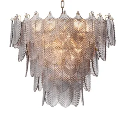 Verbier S Chandelier taklampa Borstad mässing/rökfärgat glas