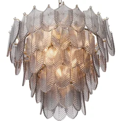 Verbier S Chandelier taklampa Borstad mässing/rökfärgat glas