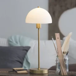 Vienda bordslampa mässing/opalglas