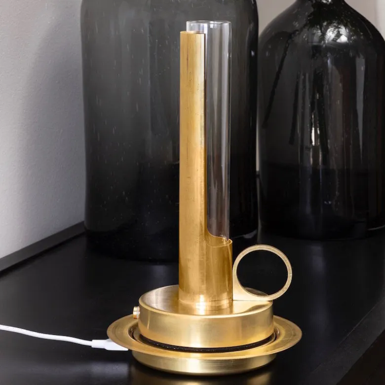 Visir portabel bordslampa rå mässing