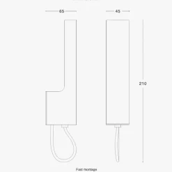 Visir vägglampa fast installation rå koppar