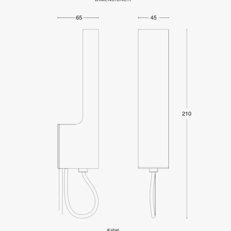Visir vägglampa kabel rå mässing