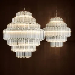 Vittoria Chandelier L taklampa klart glas/nickel