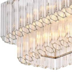 Vittoria Chandelier rectangular taklampa klart glas/nickel