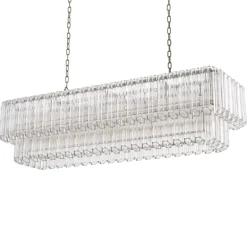 Vittoria Chandelier rectangular taklampa klart glas/nickel