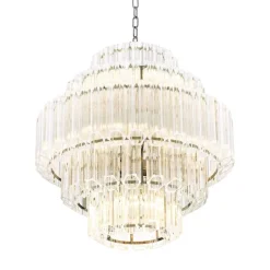 Vittoria Chandelier S taklampa klart glas/nickel