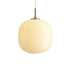 VL 45 Radiohus Ø250 taklampa Brass/Glossy Pale Yellow