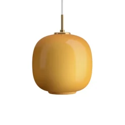 VL 45 Radiohus Ø250 taklampa Brass/Glossy Amber