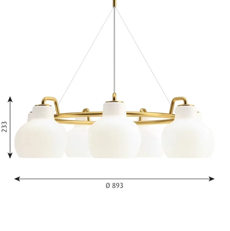 VL RING CROWN 7 taklampa opalglass/brass