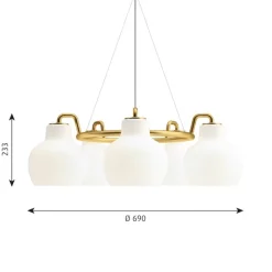 VL RING CROWN 5 taklampa opalglass/brass