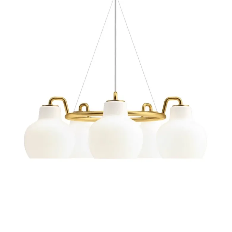 VL RING CROWN 5 taklampa opalglass/brass