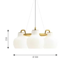 VL RING CROWN 3 taklampa opalglass/brass