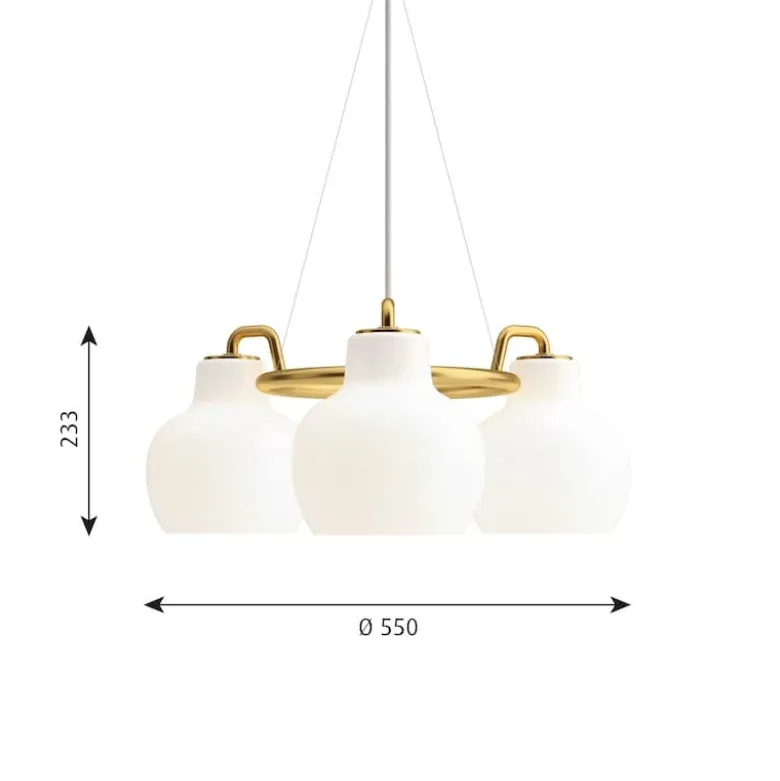 VL RING CROWN 3 taklampa opalglass/brass