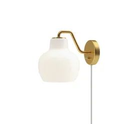 VL RING CROWN Vägglampa med sladd opalglass/brass