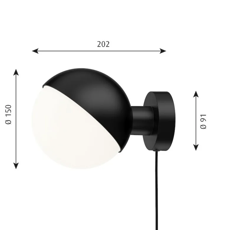VL Studio Ø150 vägglampa black