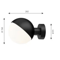 VL Studio Ø150 vägglampa utan sladd black