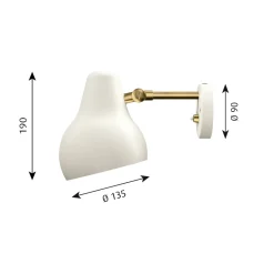 VL38 Vägglampa white/brass