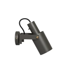 Volume 2 vägglampa S umbra grå/mässing