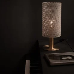 Vouge bordslampa M vit/mässing