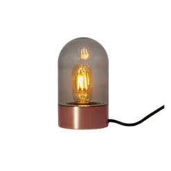 Vox bordslampa borstad koppar/rökfärgat glas